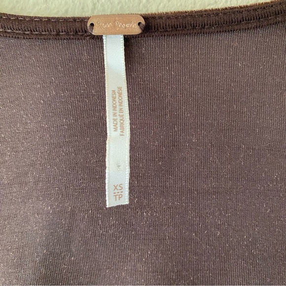Free People Hold Me Brown Velvet Top XS - Picture 7 of 11
